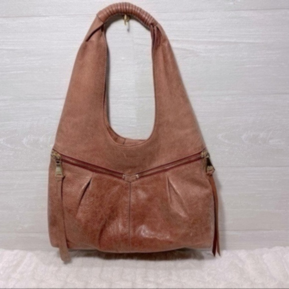 Aimee Kestenberg Slouchy Distressed Pink Leather Hobo Bag - Picture 5 of 15
